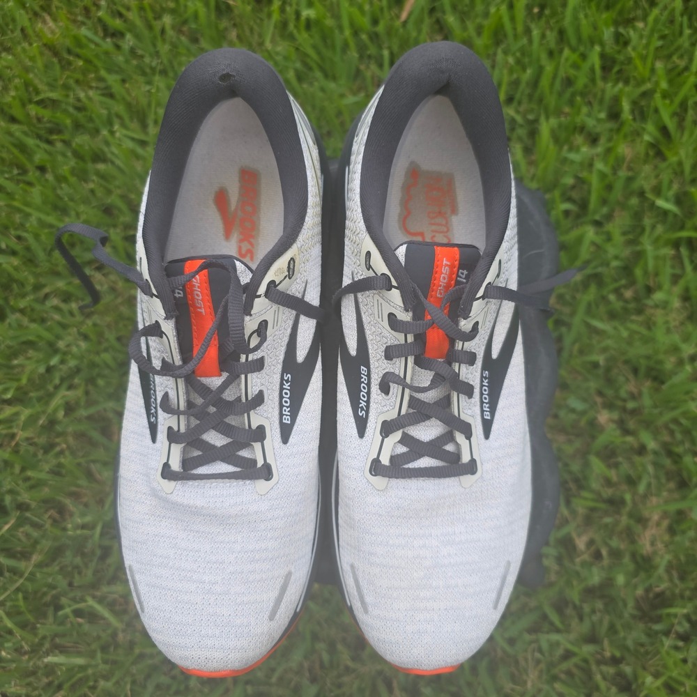 Brooks Ghost 14 Mens Running Shoes Grey Black Orange 1103691D072 Size 11 - Picture 2 of 10